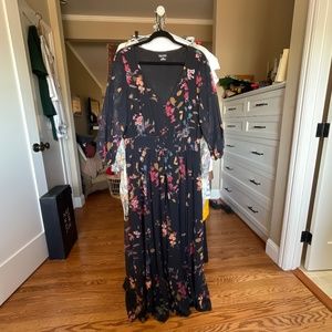 City Chic, M/18 black maxi dress with elastic waist